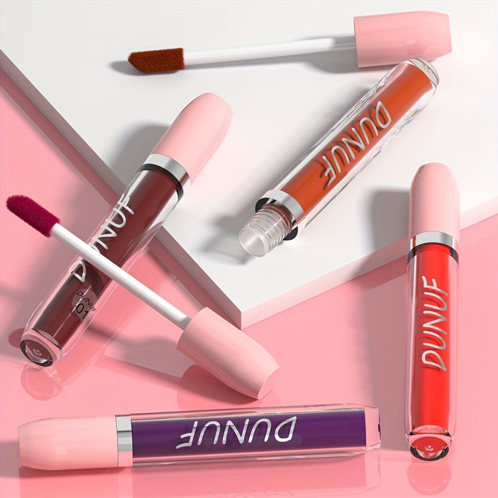 DUNUF 25pcs Matte Lipstick Set, Water-Resistant, Long-Lasting, Non-Fade, Non-Stick Cup, All Skin Types, Adult, Red & Mixed Tones, Matte Finish